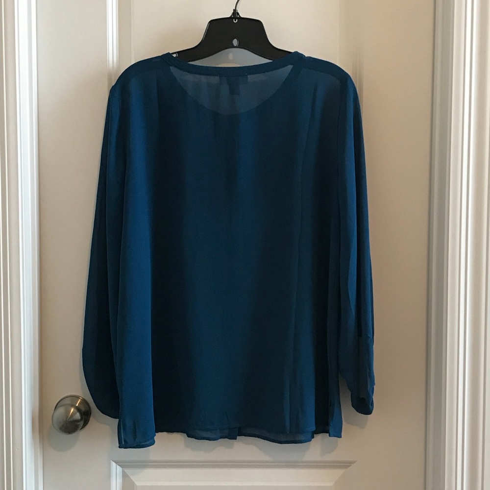 Ann Taylor Loft Factory Sheer Button-up Blouse - Picture 4 of 8